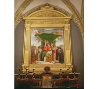 POSTERIIk Dipinti Famosi stampa tela poster Ritratto Dipinti d'arte la Virgen y el niño entronizados con santos por artista famoso per la Decorazione Della Parete 60x90cm