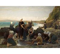 POSTERIIk Dipinti Famosi stampa tela poster Ritratto Dipinti d'arte Le Lavandaie Della Costa Bretone Jules-Adolphe Breton per Decorazioni per la Casa 60x90cm