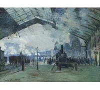 POSTERIIk Dipinti Famosi stampa tela poster Ritratto Dipinti d'arte Llegada del Tren de Normandía Gare Saint Lazare de Claude Monet per L'arredamento del Soggiorno 60x90cm