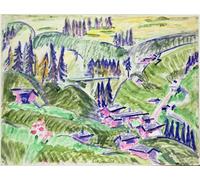 POSTERIIk Dipinti Famosi stampa tela poster Ritratto Dipinti d'arte Paisaje de Ernst Ludwig Kirchner per L'arredamento del Soggiorno 60x90cm