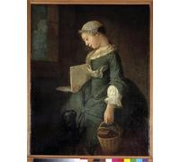 POSTERIIk Dipinti Famosi stampa tela poster Ritratto Dipinti d'arte Pintura de una colegiala de Jean Baptiste Simeon Chardin per L'arredamento del Soggiorno 60x90cm
