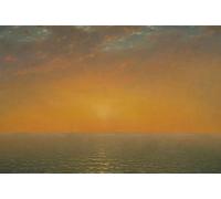 POSTERIIk Dipinti Famosi stampa tela poster Ritratto Dipinti d'arte Puesta de sol en el mar de John Frederick Kensett per L'arredamento del Soggiorno 60x90cm