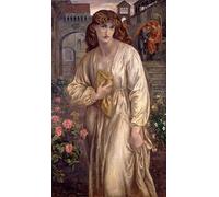 POSTERIIk Dipinti Famosi stampa tela poster Ritratto Dipinti d'arte Saludo a Beatriz de Dante Gabriel Charles Rossetti per L'arredamento del Soggiorno 60x90cm