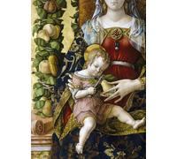 POSTERIIk Dipinti Famosi stampa tela poster Ritratto Dipinti d'arte Señora de la pequeña vela Lady Della Candeletta de Carlo Crivelli per Decorazioni per la Casa 60x90cm