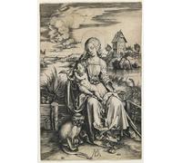 POSTERIIk Dipinti Famosi stampa tela poster Ritratto Dipinti d'arte Virgen y el niño con el mono de Albrecht Dürer per la Decorazione Della Parete 60x90cm