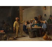 POSTERIIk Famoso Arte della tela Poster con artistiche Campesinos celebrando la noche de de David Teniers el per L'arredamento del Soggiorno 60x90cm
