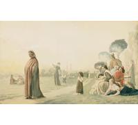 POSTERIIk Famoso Arte della tela Poster con artistiche Dante meditando en el jardín Cascine Florencia de Jean Leon Gerome per Decorazioni per la Casa 60x90cm