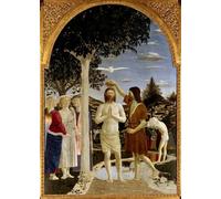 POSTERIIk Famoso Arte della tela Poster con artistiche el bautismo de Cristo Juan el Bautista bautiza a Jesús de Piero Della Francesca per Decorazioni per la Casa 60x90cm