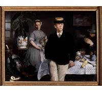 POSTERIIk Famoso Arte della tela Poster con artistiche el Desayuno en el Taller Pintura de Edouard Manet per la Decorazione Della Parete 60x90cm