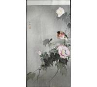 POSTERIIk Famoso Arte della tela Poster con artistiche El gato y el ratón de Ohara Koson per la Decorazione Della Parete 60x90cm
