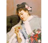 POSTERIIk Famoso Arte della tela Poster con artistiche la carta de amor raimundo de madrazo y garreta per Decorazioni per la Casa 60x90cm
