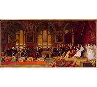 POSTERIIk Famoso Arte della tela Poster con artistiche la recepción de los embajadores siameses en Fontainebleau por un artista famoso per la Decorazione Della Parete 60x90cm