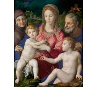 POSTERIIk Famoso Arte della tela Poster con artistiche la Sagrada Familia con los santos Ana y Juan Bautista de Agnolo Di Cosimo Bronzino per la Decorazione Della Parete 60x90cm