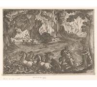 POSTERIIk Famoso Arte della tela Poster con artistiche Paisaje con el Robo de Proserpina de Antonio Tempesta per la Decorazione Della Parete 60x90cm