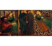 POSTERIIk Famoso Arte della tela Poster con artistiche Paolo e Francesca Da Rimini di Dante Gabriel Charles Rossetti per Decorazioni per la Casa 60x90cm