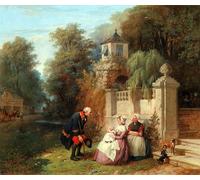 POSTERIIk Famoso Arte della tela Poster con artistiche Recibiendo a su primera visita por Jean-baptiste Madou per L'arredamento del Soggiorno 60x90cm