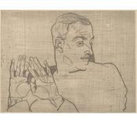 POSTERIIk Famoso Arte della tela Poster con artistiche Retrato de Arthur Roessler por Egon Schiele per la Decorazione Della Parete 60x90cm