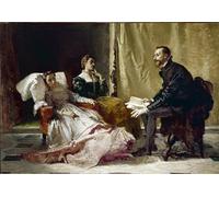 POSTERIIk Famoso Arte della tela Poster con artistiche Torquato Tasso leyendo Gerusalemme Liberata a Eleonora D este de Domenico Morelli per Decorazioni per la Casa 60x90cm