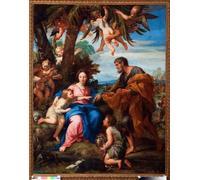 POSTERIIk Famoso Arte Dipinto Pittura Astratta Descanso durante la huida a Egipto Pintura de Carlo Maratti per la Decorazione Della Parete 60x90cm