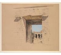 POSTERIIk Famoso Arte Dipinto Pittura Astratta el Templo de Edfu la Puerta del Pilón por John Frederick Lewis per Decorazioni per la Casa 60x90cm