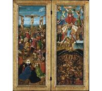 POSTERIIk Famoso Arte Dipinto Pittura Astratta la Crucifixión El Juicio Final de Jan Van Eyck per L'arredamento del Soggiorno 60x90cm