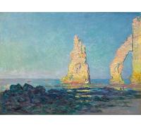 POSTERIIk Famoso Arte Dipinto Pittura Astratta la roca de la aguja en la marea baja de Étretat de Claude Monet per Decorazioni per la Casa 60x90cm