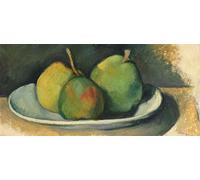 POSTERIIk Famoso Arte Dipinto Pittura Astratta Peras en un plato blanco de Paul Cézanne per Decorazioni per la Casa 60x90cm