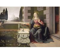 POSTERIIk Famoso Arte Dipinto Pittura Astratta Virgen María de la Anunciación de Leonardo Da Vinci per la Decorazione Della Parete 60x90cm