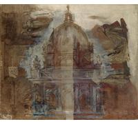 POSTERIIk Famoso Murale Tela Vintage Quadri Boceto para una cúpula en formas renacentistas por Hans Makart per la Decorazione Della Parete 60x90cm