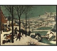 POSTERIIk Famoso Murale Tela Vintage Quadri Cazadores en la nieve de Pieter Bruegel el Viejo per la Decorazione Della Parete 60x90cm