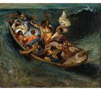 POSTERIIk Famoso Murale Tela Vintage Quadri Cristo en el mar de Galilea de Ferdinandeugene Delacroix per Decorazioni per la Casa 60x90cm