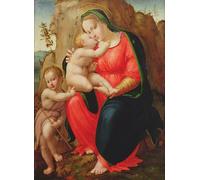 POSTERIIk Famoso Murale Tela Vintage Quadri Dama con niño y San Juan en un paisaje de Francesco Granacci per L'arredamento del Soggiorno 60x90cm