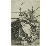 POSTERIIk Famoso Murale Tela Vintage Quadri Dama sobre un banco de hierba de Albrecht Dürer per Decorazioni per la Casa 60x90cm