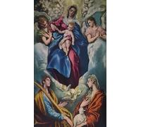 POSTERIIk Famoso Murale Tela Vintage Quadri Dama y Niño con Santa Martina y Santa Inés de El Greco per L'arredamento del Soggiorno 60x90cm