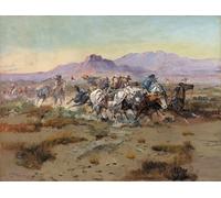 POSTERIIk Famoso Murale Tela Vintage Quadri el ataque de charles russell per L'arredamento del Soggiorno 60x90cm