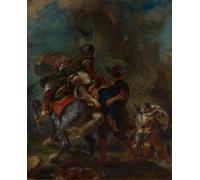 POSTERIIk Famoso Murale Tela Vintage Quadri El rapto de Rebeca de Ferdinandeugene Delacroix per Decorazioni per la Casa 60x90cm
