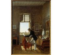 POSTERIIk Famoso Murale Tela Vintage Quadri el taller de Francois Edouard Picot en Villa Medicis Pintura de Francois Edouard Picot per L'arredamento del Soggiorno 60x90cm