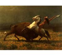 POSTERIIk Famoso Murale Tela Vintage Quadri el último de los animales de Albert Bierstadt per Decorazioni per la Casa 60x90cm