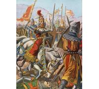 POSTERIIk Famoso Murale Tela Vintage Quadri Federico Barbarroja es herido en la batalla de Legnano por Tancredi Scarpelli per L'arredamento del Soggiorno 60x90cm