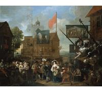 POSTERIIk Famoso Murale Tela Vintage Quadri Feria de Southwark de William Hogarth per Decorazioni per la Casa 60x90cm