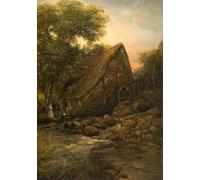 POSTERIIk Famoso Murale Tela Vintage Quadri la rueda del viejo molino de Henry Mark Anthony per la Decorazione Della Parete 60x90cm