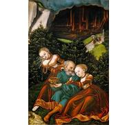 POSTERIIk Famoso Murale Tela Vintage Quadri Loth et ses filleslot y sus hijas de lucas the elder cranach per la Decorazione Della Parete 60x90cm