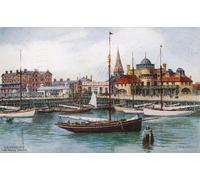 POSTERIIk Famoso Murale Tela Vintage Quadri Lowestoft el Yacht Basin por Alfred Robert Quinton per L'arredamento del Soggiorno 60x90cm