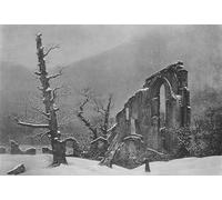 POSTERIIk Famoso Murale Tela Vintage Quadri Paisaje invernal con las ruinas del monasterio de Eldena de Caspar David Friedrich per la Decorazione Della Parete 60x90cm