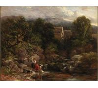 POSTERIIk Famoso Murale Tela Vintage Quadri Pandy Mill de David Cox per L'arredamento del Soggiorno 60x90cm