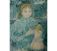 POSTERIIk Famoso Murale Tela Vintage Quadri Retrato de niña con muñeca Thérèse Watillaux de Maurice Denis per la Decorazione Della Parete 60x90cm
