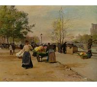 POSTERIIk Famoso Murale Tela Vintage Quadri Vendedores de flores By gabriel Gilbert per L'arredamento del Soggiorno 60x90cm