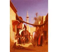 POSTERIIk Famoso Pittura Immagine Tela Dipinti d'arte graffiti Calle de Damasco y calle de El Cairo un par de Charles Theodore Frere per la Decorazione Della Parete 60x90cm