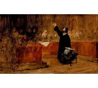 POSTERIIk Famoso Pittura Immagine Tela Dipinti d'arte graffiti Colón ante el Concilio de Salamanca de William Merritt per L'arredamento del Soggiorno 60x90cm