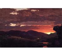 POSTERIIk Famoso Pittura Immagine Tela Dipinti d'arte graffiti El árbitro corto de Crepúsculo entre el día y la noche de Frederic Edwin Church per la Decorazione Della Parete 60x90cm